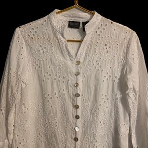 ADDITIONS by CHICO‘S White Eyelet Blouse